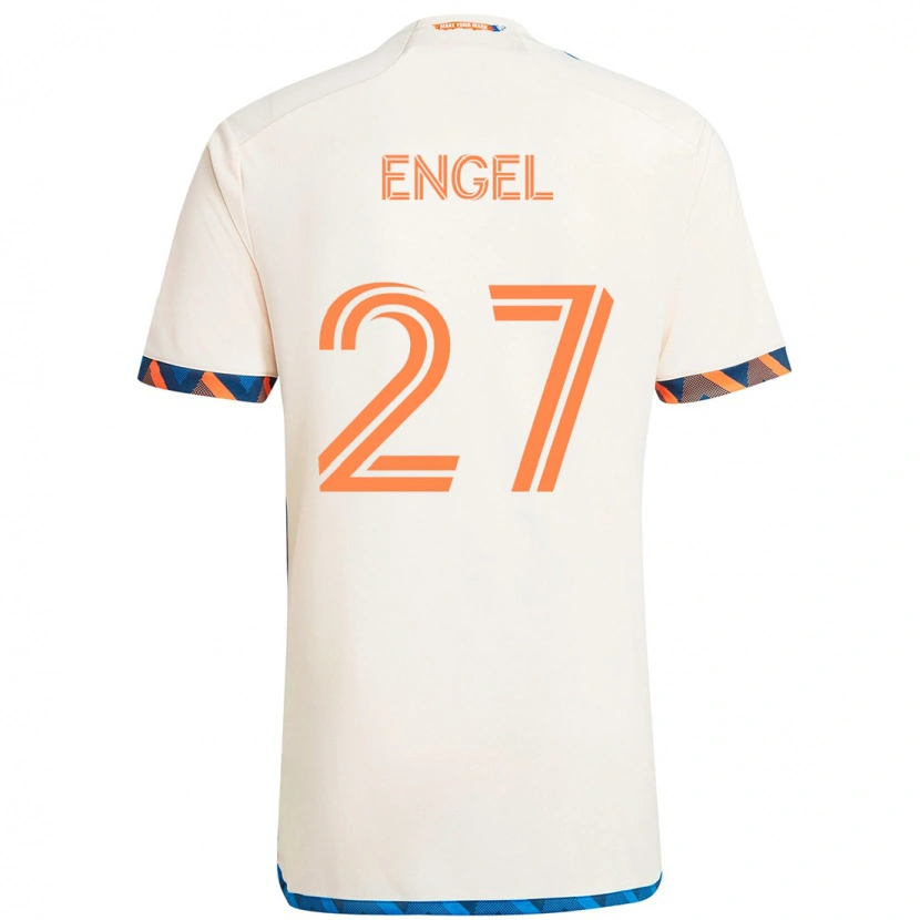 Danxen Kid Lukas Engel #27 White Blue Orange Away Jersey 2025/26 T-Shirt