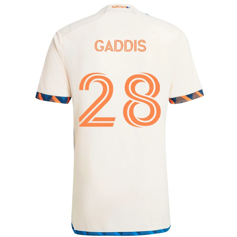 Danxen Kid Raymon Gaddis #28 White Blue Orange Away Jersey 2025/26 T-Shirt