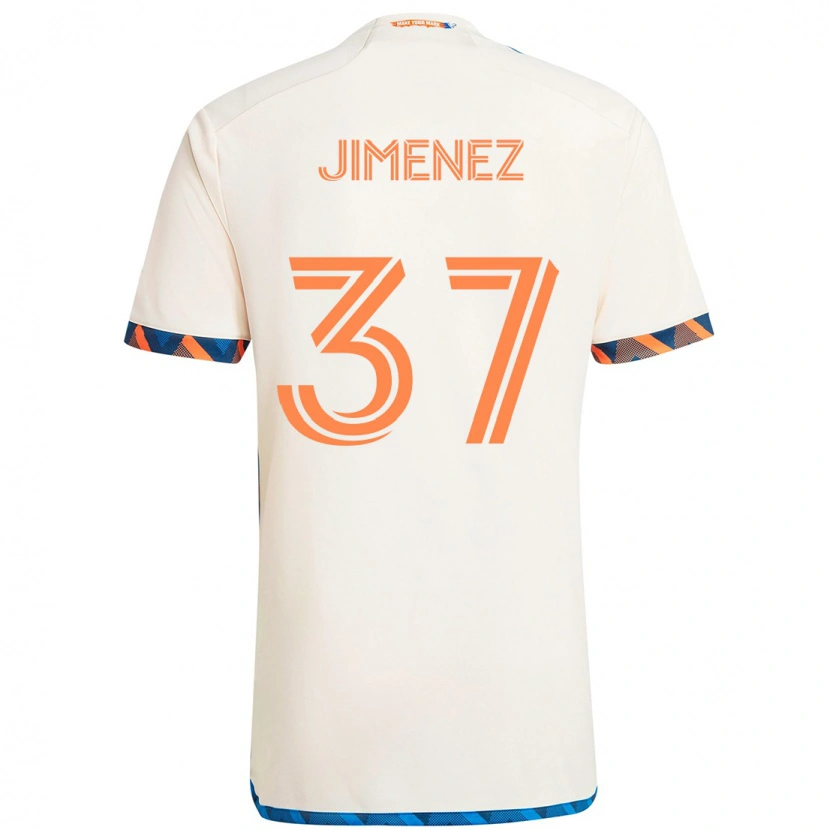Danxen Kid Stiven Jimenez #37 White Blue Orange Away Jersey 2025/26 T-Shirt