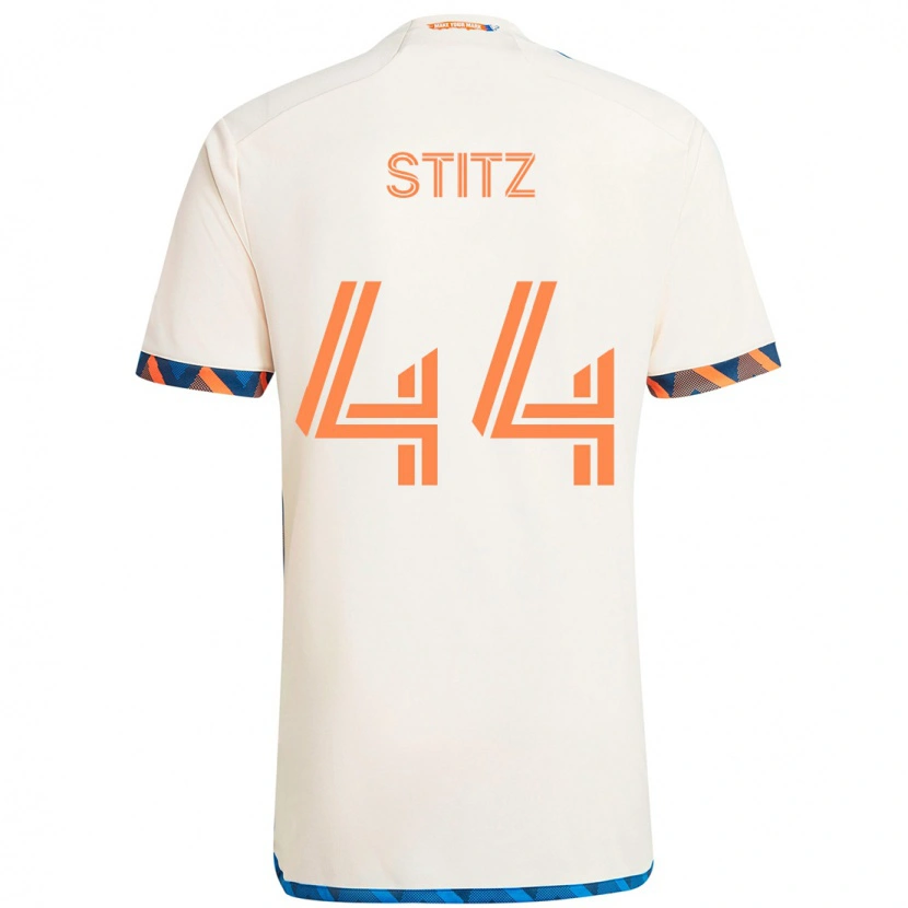 Danxen Kid Ben Stitz #44 White Blue Orange Away Jersey 2025/26 T-Shirt