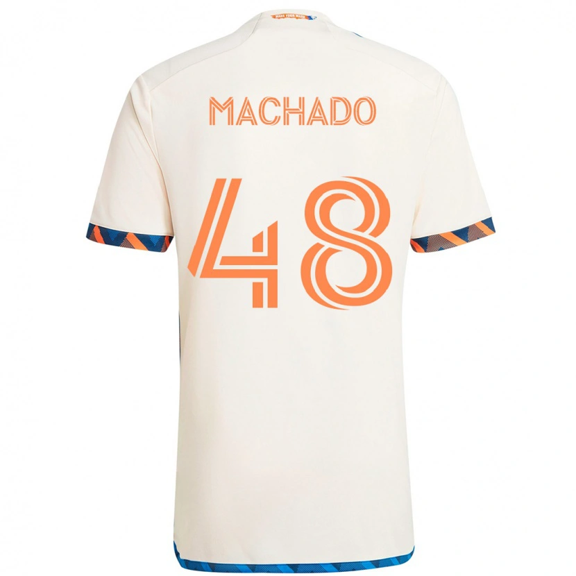 Danxen Kid Juan Machado #48 White Blue Orange Away Jersey 2025/26 T-Shirt