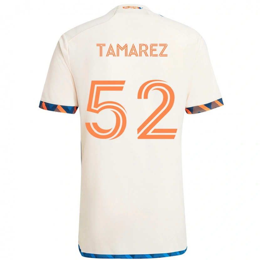 Danxen Kid Lucas Tamarez #52 White Blue Orange Away Jersey 2025/26 T-Shirt