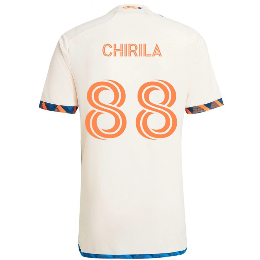 Danxen Kid Andrei Chirilă #88 White Blue Orange Away Jersey 2025/26 T-Shirt