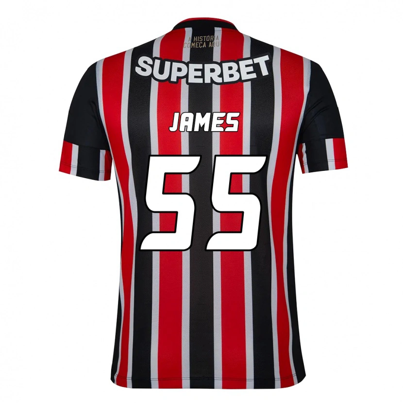 Danxen Kid James Rodriguez #55 Black Red Away Jersey 2025/26 T-Shirt