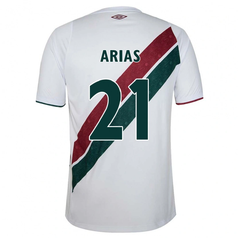 Danxen Kid Jhon Arias #21 White Green Maroon Away Jersey 2025/26 T-Shirt