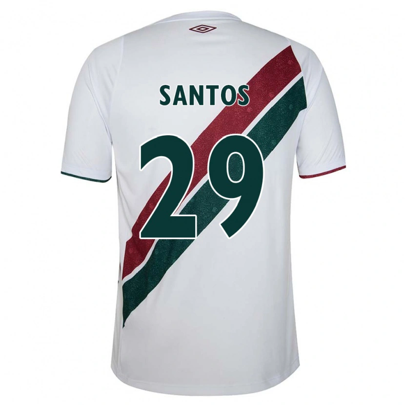 Danxen Kid Thiago Santos #29 White Green Maroon Away Jersey 2025/26 T-Shirt