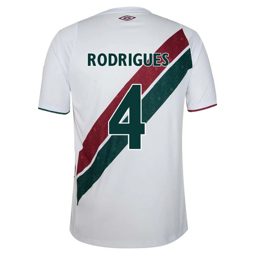 Danxen Kid Nath Rodrigues #4 White Green Maroon Away Jersey 2025/26 T-Shirt
