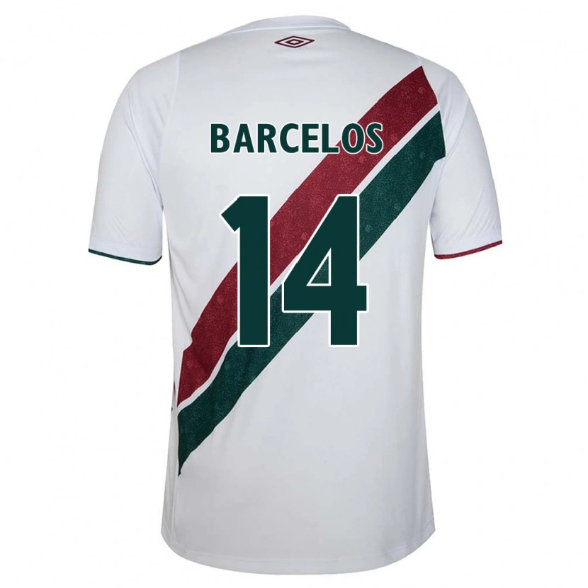 Danxen Kid Danilo Barcelos #14 White Green Maroon Away Jersey 2025/26 T-Shirt