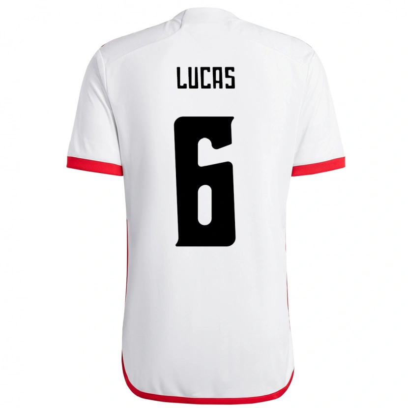 Danxen Kid Ayrton Lucas #6 White Red Away Jersey 2025/26 T-Shirt
