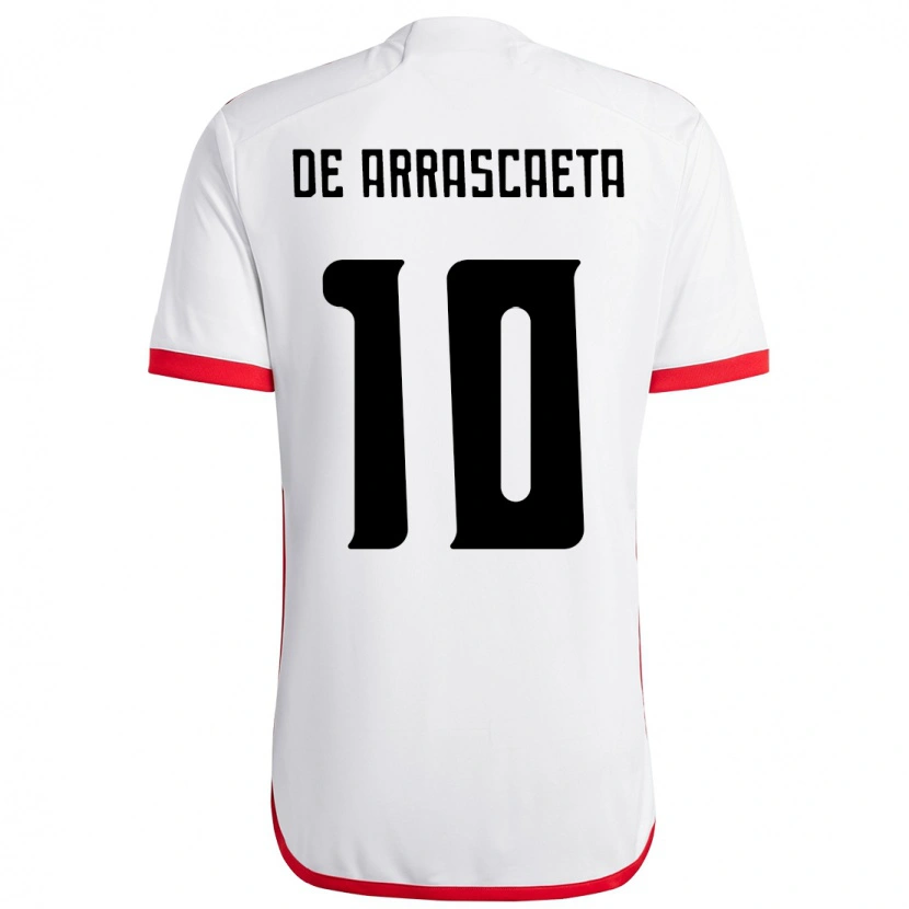 Danxen Kid Giorgian De Arrascaeta #10 White Red Away Jersey 2025/26 T-Shirt