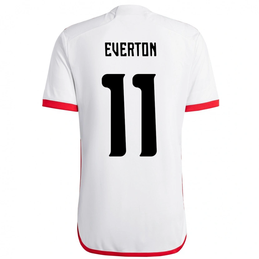 Danxen Kid Everton #11 White Red Away Jersey 2025/26 T-Shirt