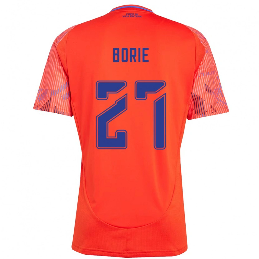 Danxen Kid Emilie Borie #27 Orange Red Away Jersey 2025/26 T-Shirt