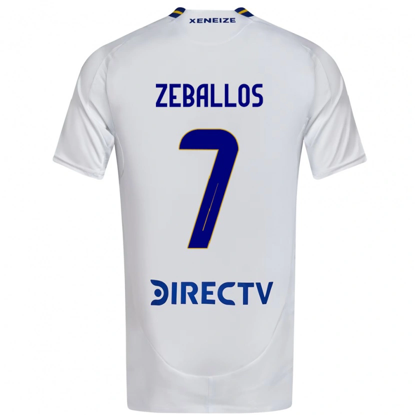 Danxen Kid Exequiel Zeballos #7 White Blue Away Jersey 2025/26 T-Shirt
