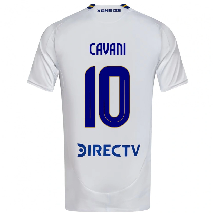 Danxen Kid Edinson Cavani #10 White Blue Away Jersey 2025/26 T-Shirt