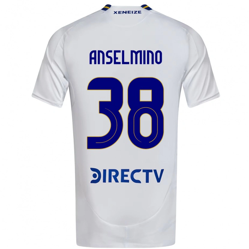 Danxen Kid Aarón Anselmino #38 White Blue Away Jersey 2025/26 T-Shirt