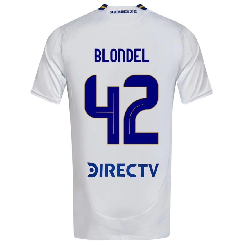 Danxen Kid Lucas Blondel #42 White Blue Away Jersey 2025/26 T-Shirt