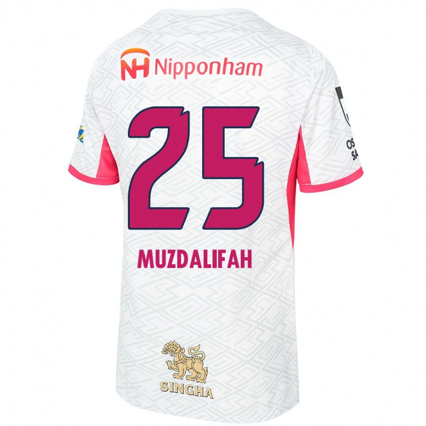 Danxen Kid Zahra Muzdalifah #25 White Sakura Pink Away Jersey 2025/26 T-Shirt