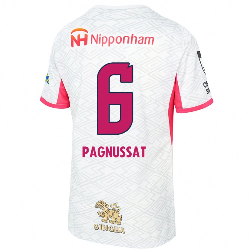 Danxen Kid Tiago Pagnussat #6 White Sakura Pink Away Jersey 2025/26 T-Shirt