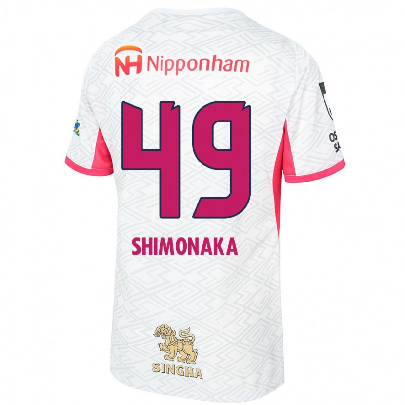 Danxen Kid Ryoga Shimonaka #49 White Sakura Pink Away Jersey 2025/26 T-Shirt
