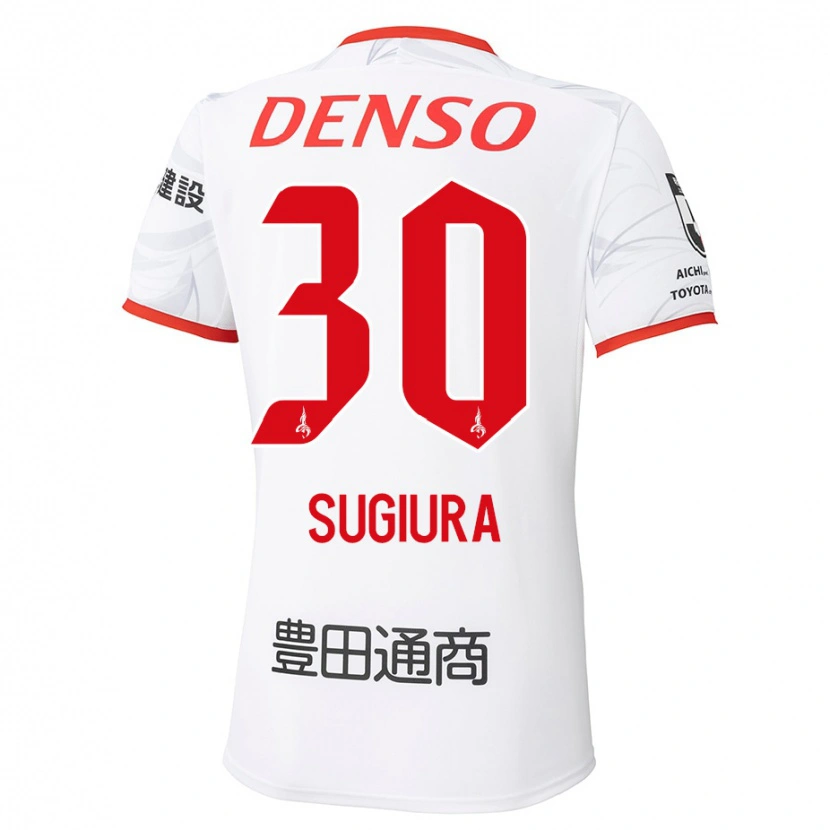 Danxen Kid Shungo Sugiura #30 White Red Away Jersey 2025/26 T-Shirt