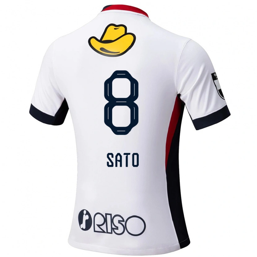 Danxen Kid Yuto Sato #8 White Black Away Jersey 2025/26 T-Shirt