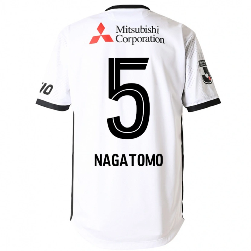 Danxen Kid Yuto Nagatomo #5 White Black Away Jersey 2025/26 T-Shirt