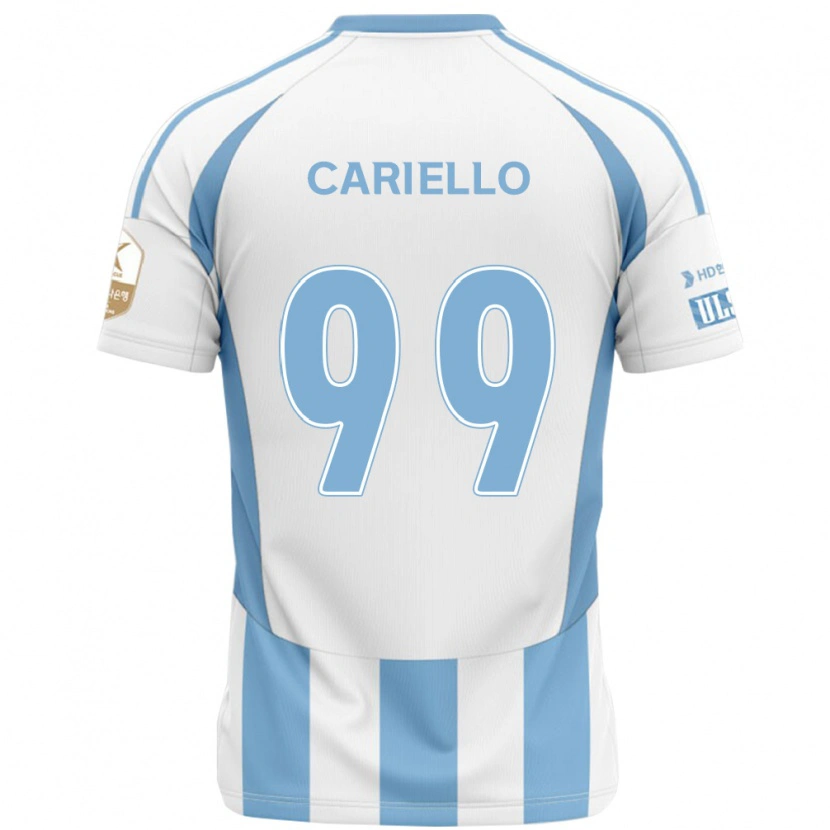 Danxen Kid Yago Cariello #99 White Sky Blue Away Jersey 2025/26 T-Shirt