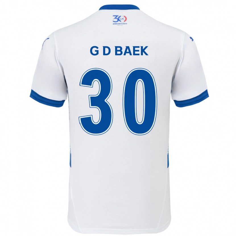 Danxen Kid Dong-Gyu Baek #30 White Royal Blue Away Jersey 2025/26 T-Shirt