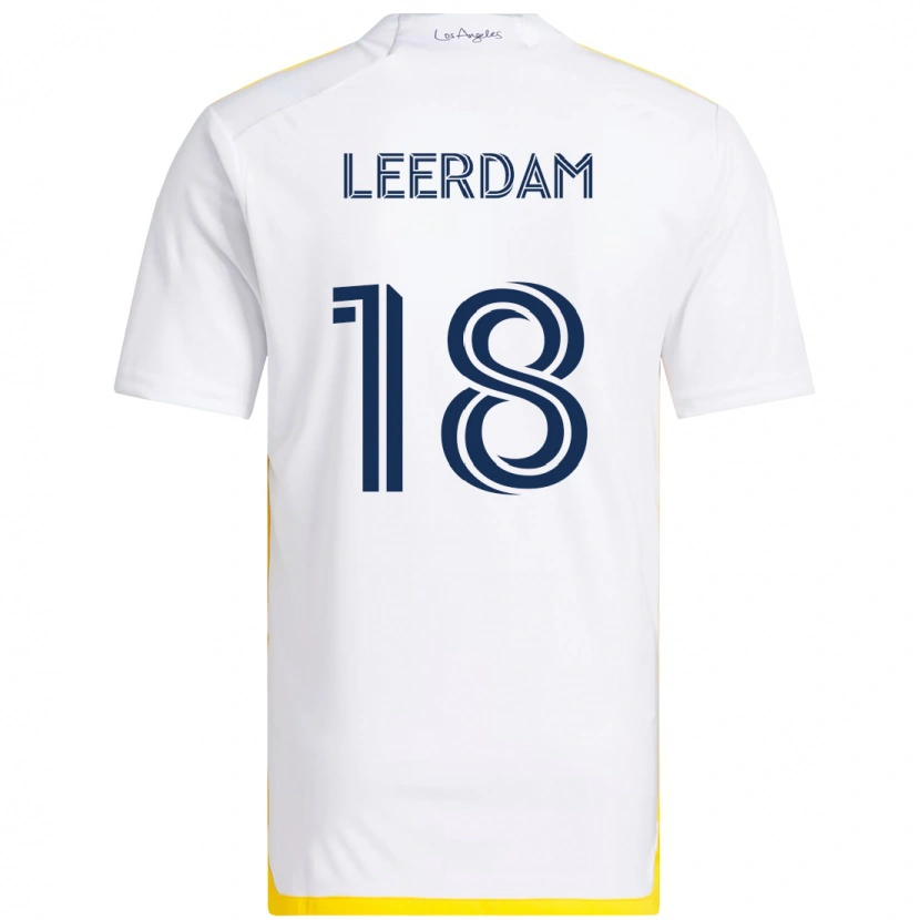 Danxen Men Kelvin Leerdam #18 White Yellow Home Jersey 2025/26 T-Shirt