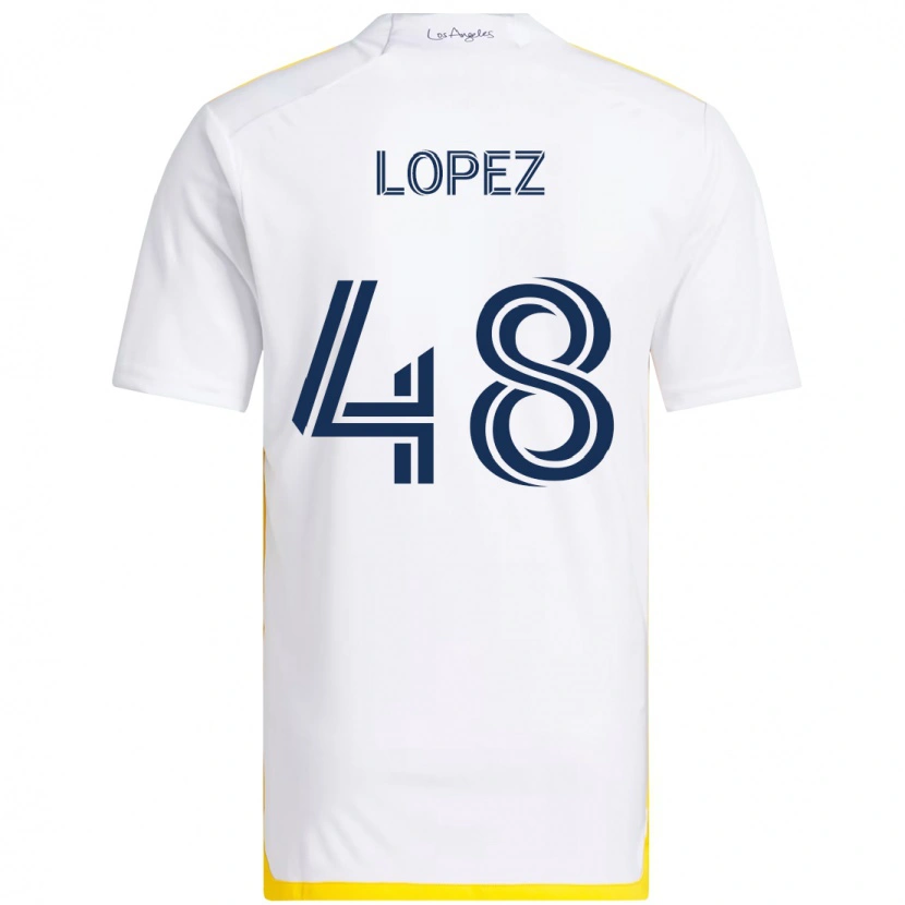 Danxen Men Diego López #48 White Yellow Home Jersey 2025/26 T-Shirt