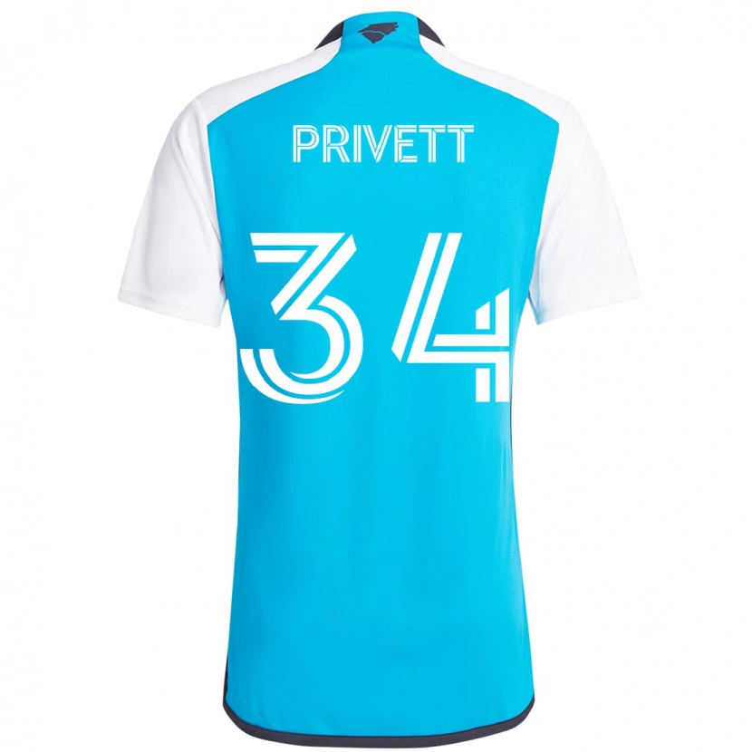 Danxen Men Andrew Privett #34 Sky Blue White Home Jersey 2025/26 T-Shirt