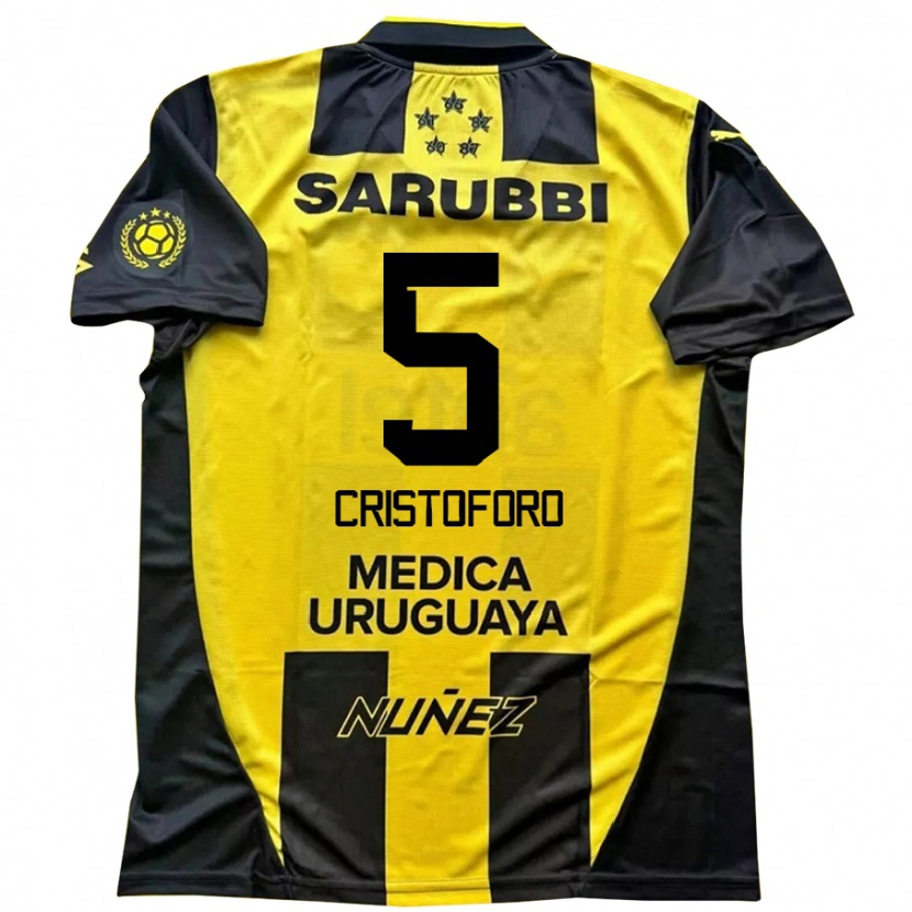 Danxen Men Sebastián Cristóforo #5 Yellow Black Home Jersey 2025/26 T-Shirt