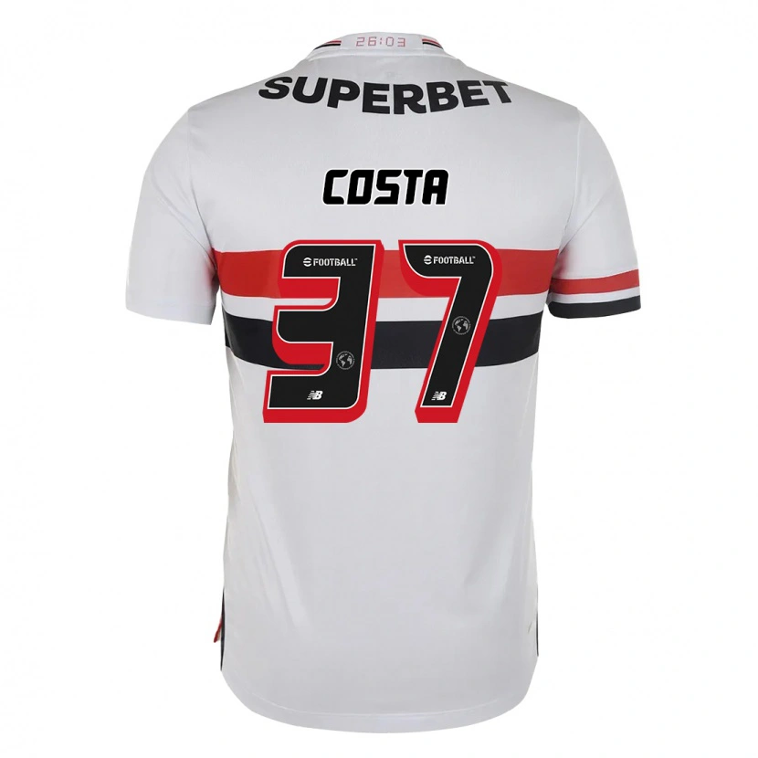 Danxen Men Talles Costa #37 Red Black White Home Jersey 2025/26 T-Shirt