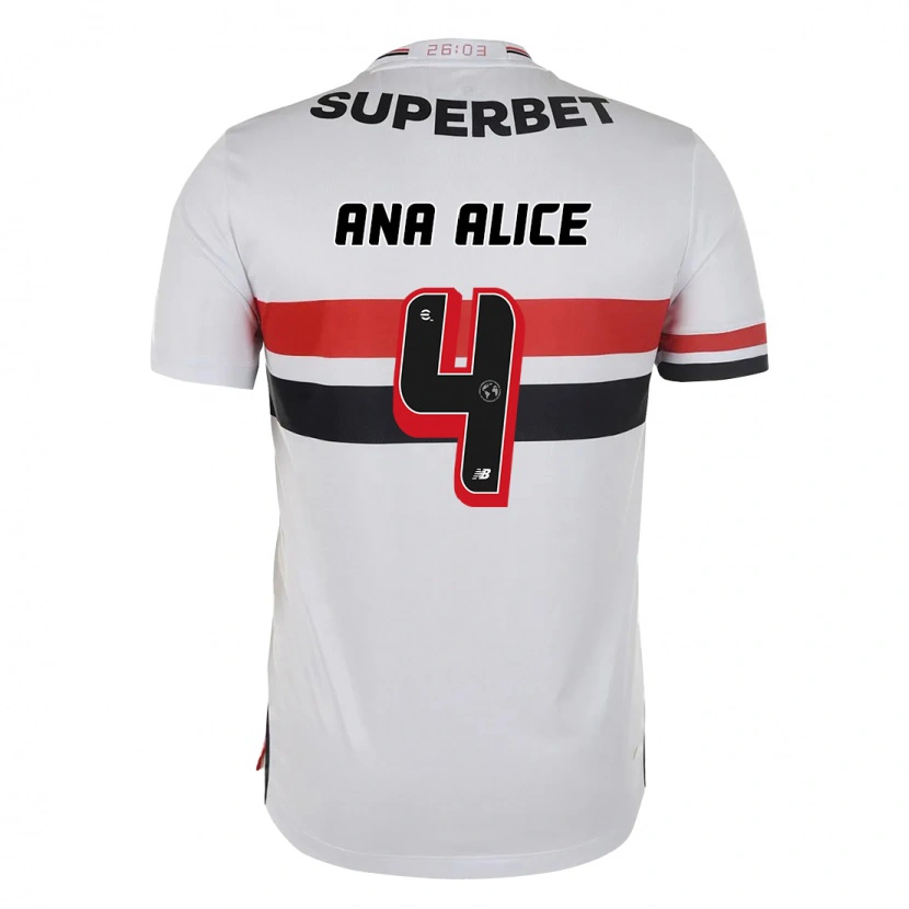 Danxen Men Ana Alice Luciano Da Silva #4 Red Black White Home Jersey 2025/26 T-Shirt