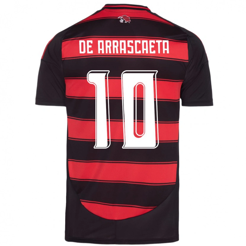 Danxen Men Giorgian De Arrascaeta #10 Red Black Home Jersey 2025/26 T-Shirt