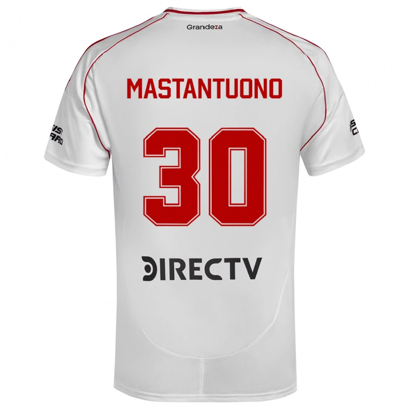Danxen Men Franco Mastantuono #30 White Red Home Jersey 2025/26 T-Shirt