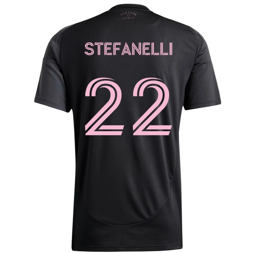 Danxen Men Nicolás Stefanelli #22 Black Pink Away Jersey 2025/26 T-Shirt