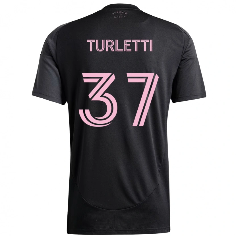 Danxen Men Mateo Turletti #37 Black Pink Away Jersey 2025/26 T-Shirt
