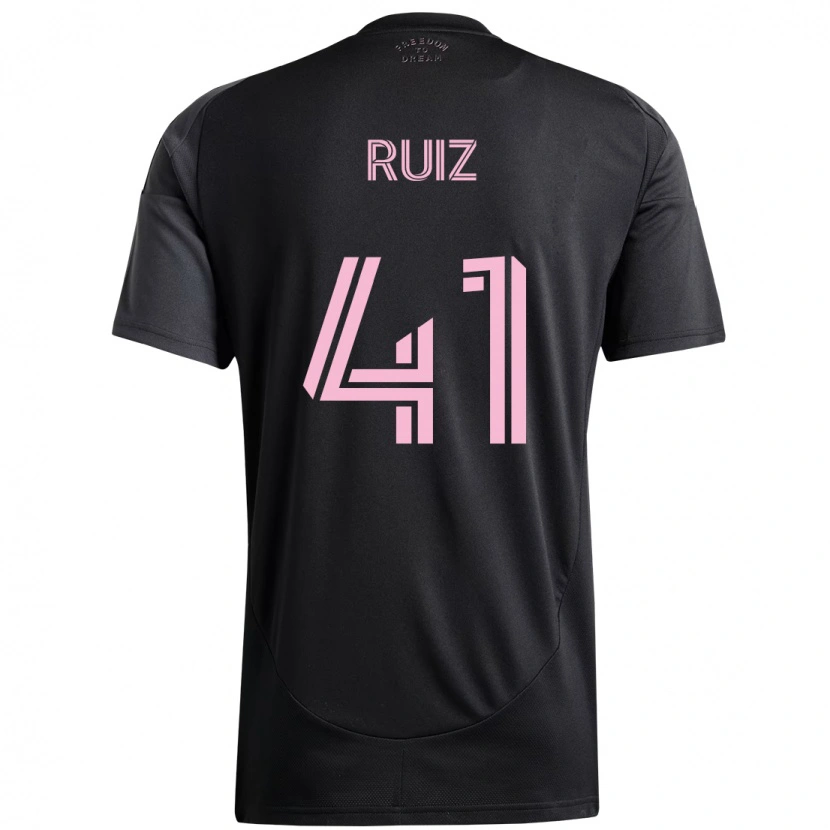 Danxen Men David Ruíz #41 Black Pink Away Jersey 2025/26 T-Shirt