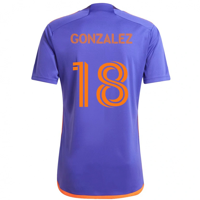 Danxen Men Diego Gonzalez #18 Purple  Orange Away Jersey 2025/26 T-Shirt