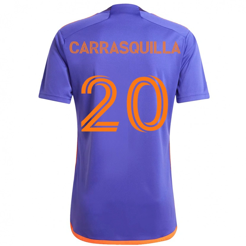 Danxen Men Adalberto Carrasquilla #20 Purple  Orange Away Jersey 2025/26 T-Shirt
