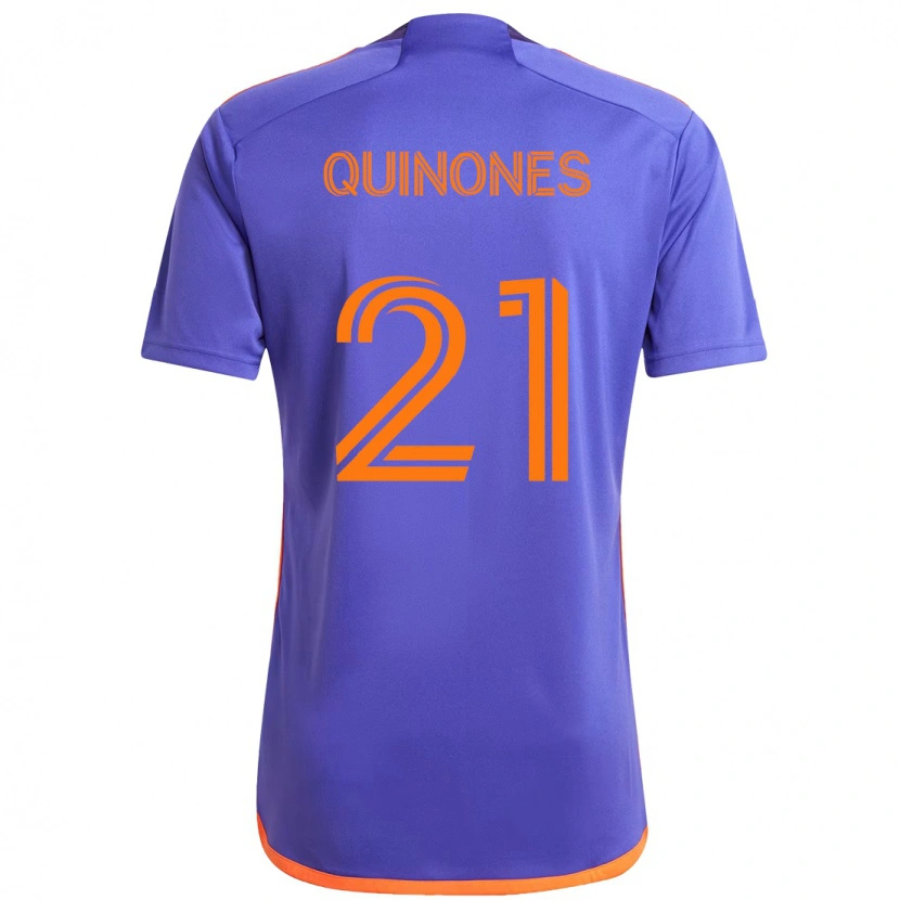 Danxen Men Nelson Quiñónes #21 Purple  Orange Away Jersey 2025/26 T-Shirt