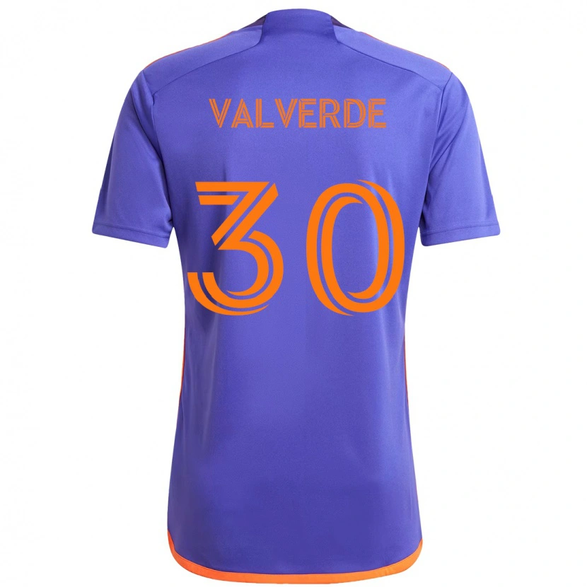 Danxen Men Jefferson Valverde #30 Purple  Orange Away Jersey 2025/26 T-Shirt