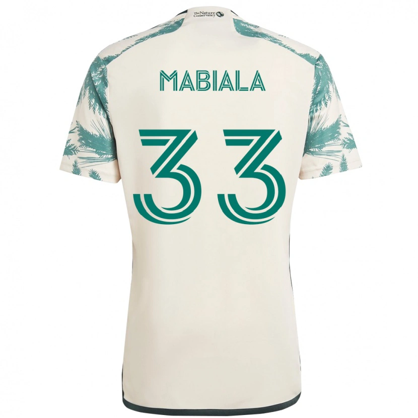 Danxen Men Larrys Mabiala #33 Beige Green Away Jersey 2025/26 T-Shirt