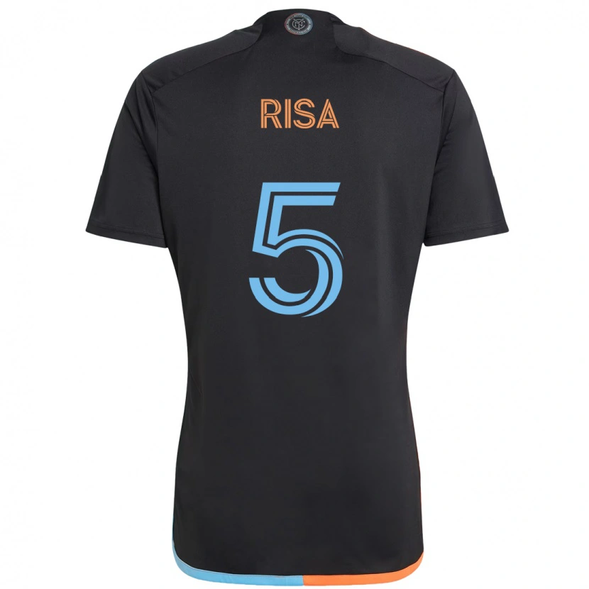 Danxen Men Birk Risa #5 Black Blue Orange Away Jersey 2025/26 T-Shirt