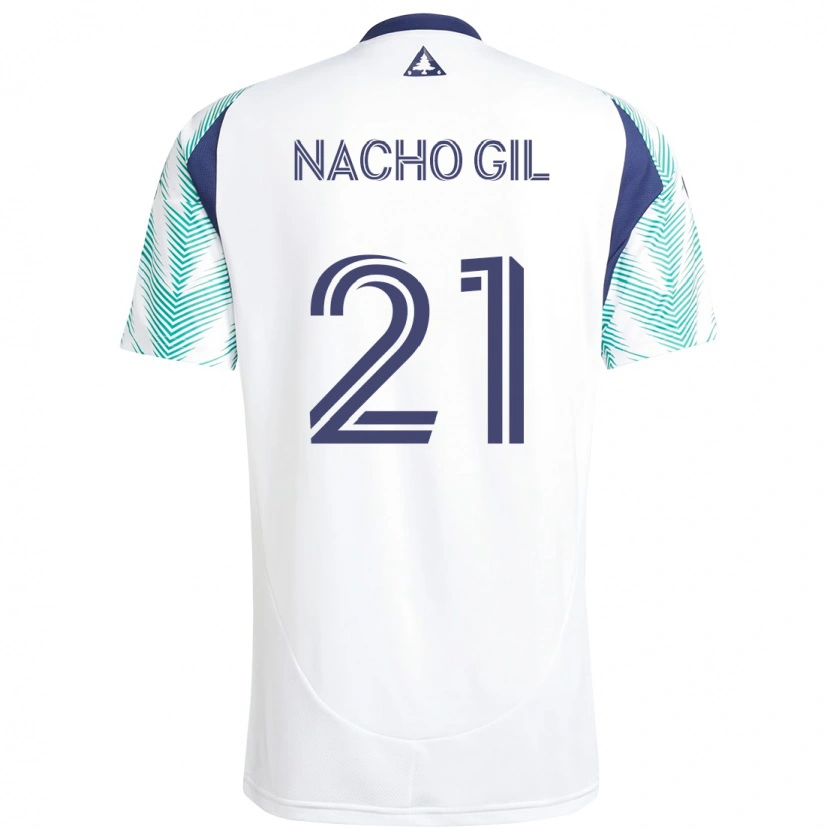 Danxen Men Nacho Gil #21 White Blue Away Jersey 2025/26 T-Shirt