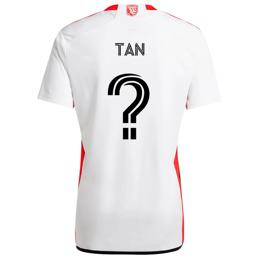 Danxen Men Oliver Tan #0 White Red Away Jersey 2025/26 T-Shirt