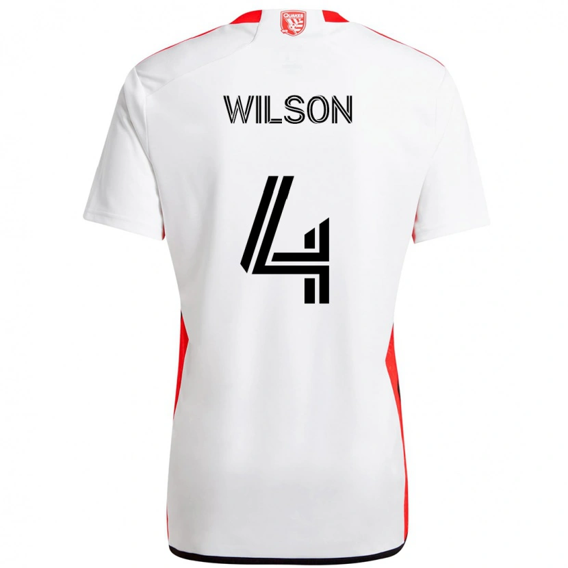 Danxen Men Bruno Wilson #4 White Red Away Jersey 2025/26 T-Shirt