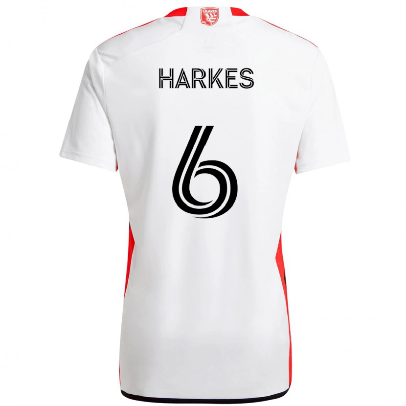 Danxen Men Ian Harkes #6 White Red Away Jersey 2025/26 T-Shirt