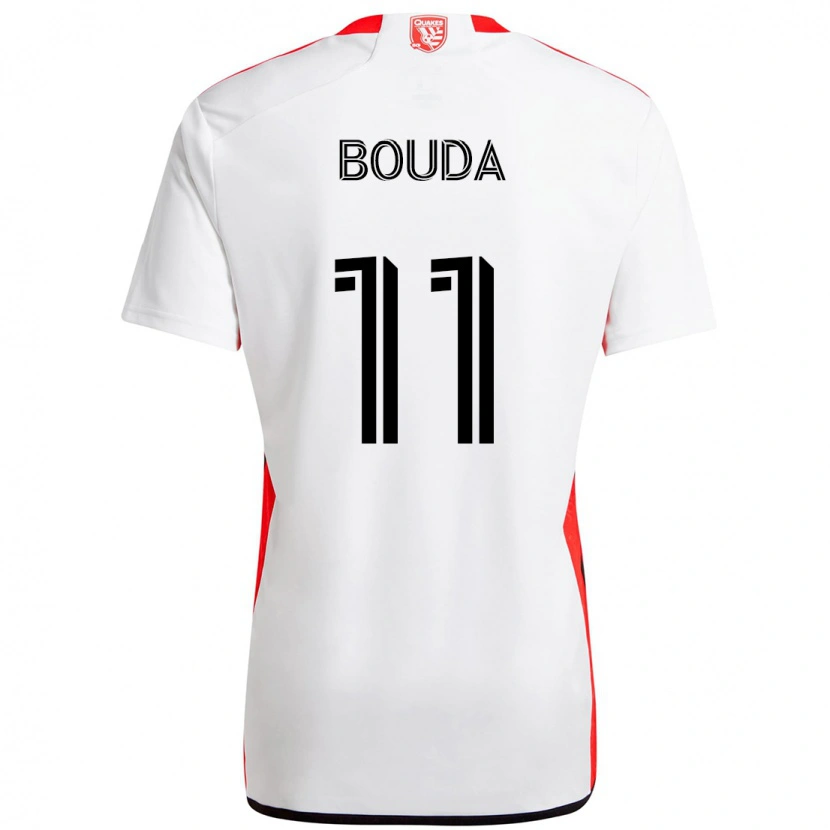 Danxen Men Ousseni Bouda #11 White Red Away Jersey 2025/26 T-Shirt